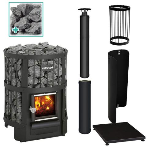 Harvia Legend PKG BLK – Ultimate Wood-Burning Sauna Heater Package