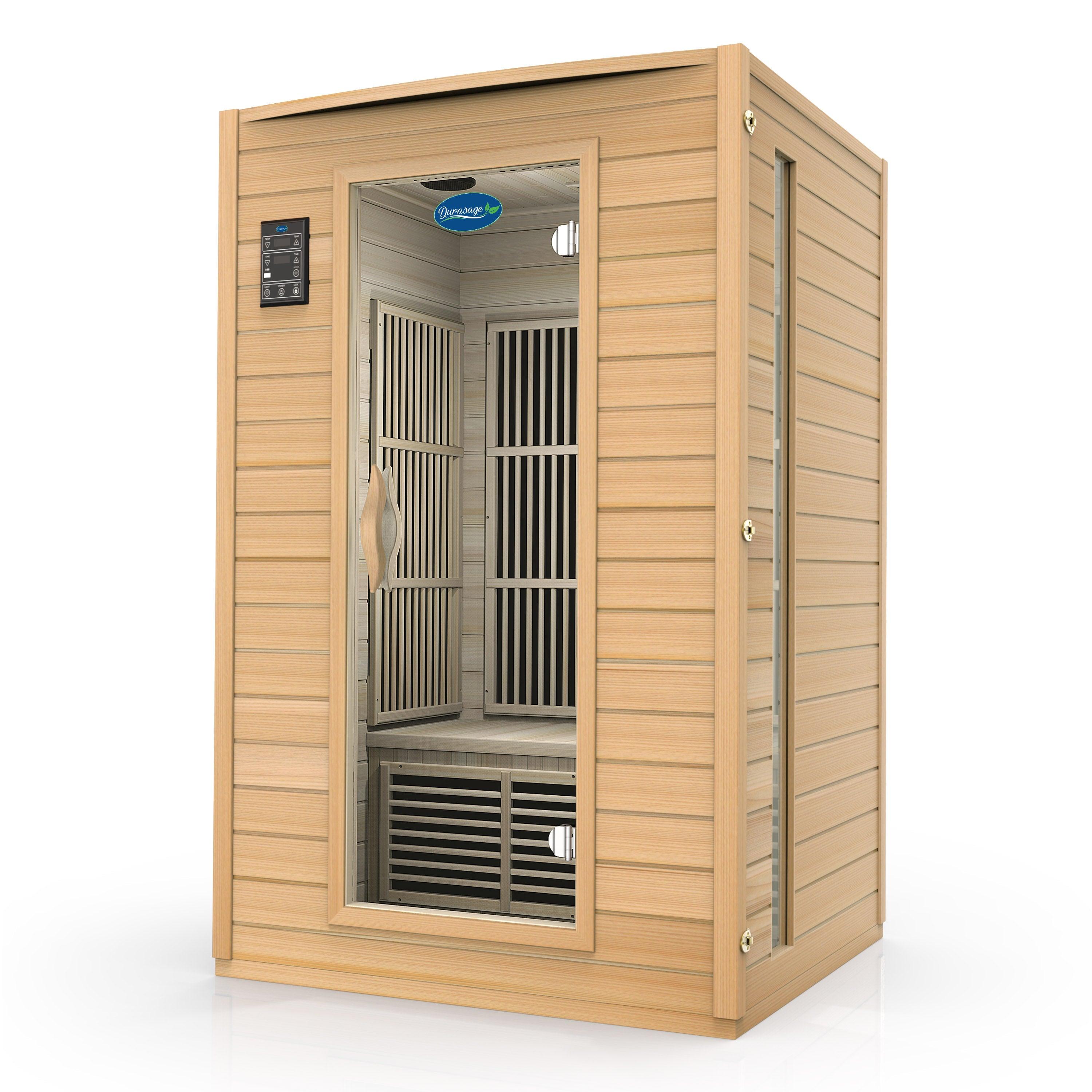 2-Person Carbon Infrared Sauna - Canadian Hemlock Wooden Sauna - 1700 Watts - Bluetooth, FM Radio & USB Input - Prime Spot Saunas