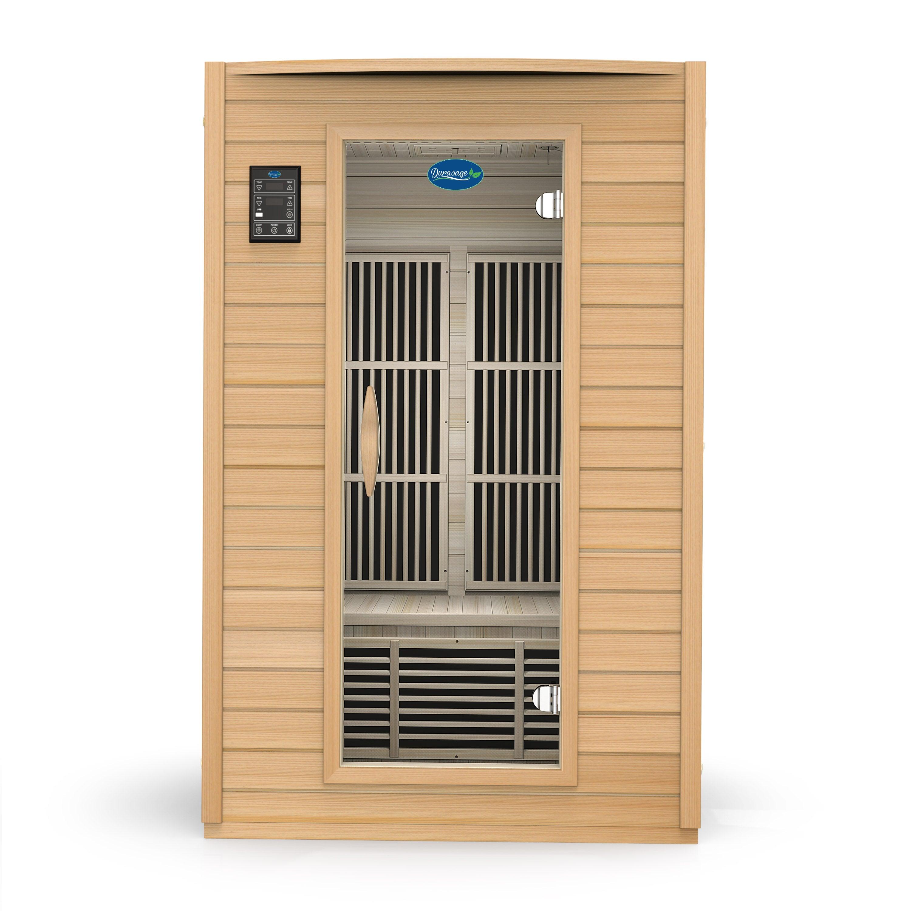 2-Person Carbon Infrared Sauna - Canadian Hemlock Wooden Sauna - 1700 Watts - Bluetooth, FM Radio & USB Input - Prime Spot Saunas