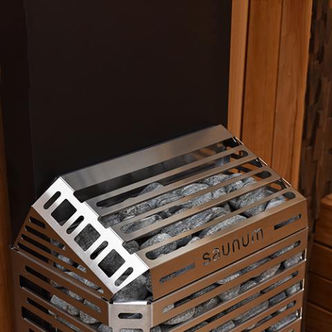 Saunum Air 10 Sauna Heater – 9.6kW Electric Heater with Climate Equalizer package (Stainless Steel Finish)