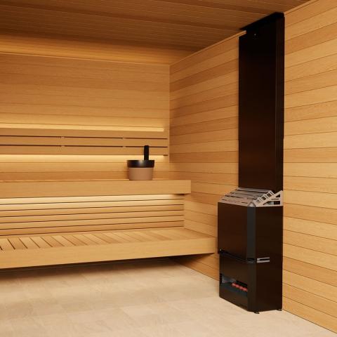 Saunum Air 5 Sauna Heater – 4.8kW Electric Heater with Climate Equalizer (Black Finish)