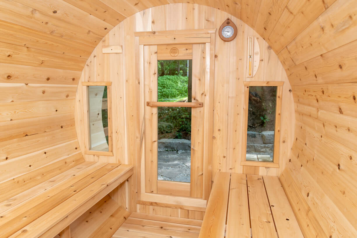 Canadian Timber Tranquility Barrel Sauna - Prime Spot Saunas