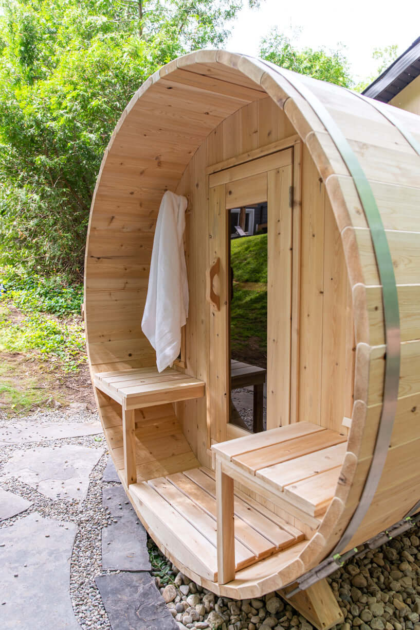 Canadian Timber Tranquility Barrel Sauna - Prime Spot Saunas