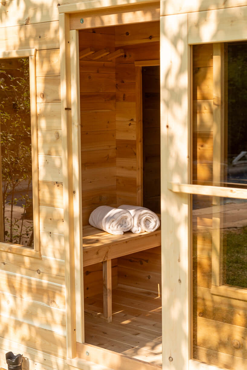 Canadian Timber Georgian Cabin Sauna with Changeroom - Prime Spot Saunas