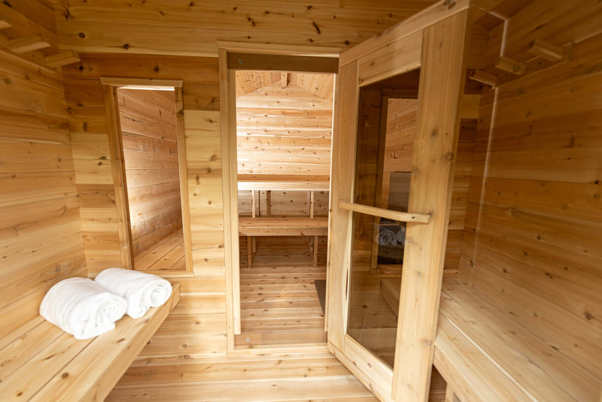 Canadian Timber Georgian Cabin Sauna with Changeroom - Prime Spot Saunas