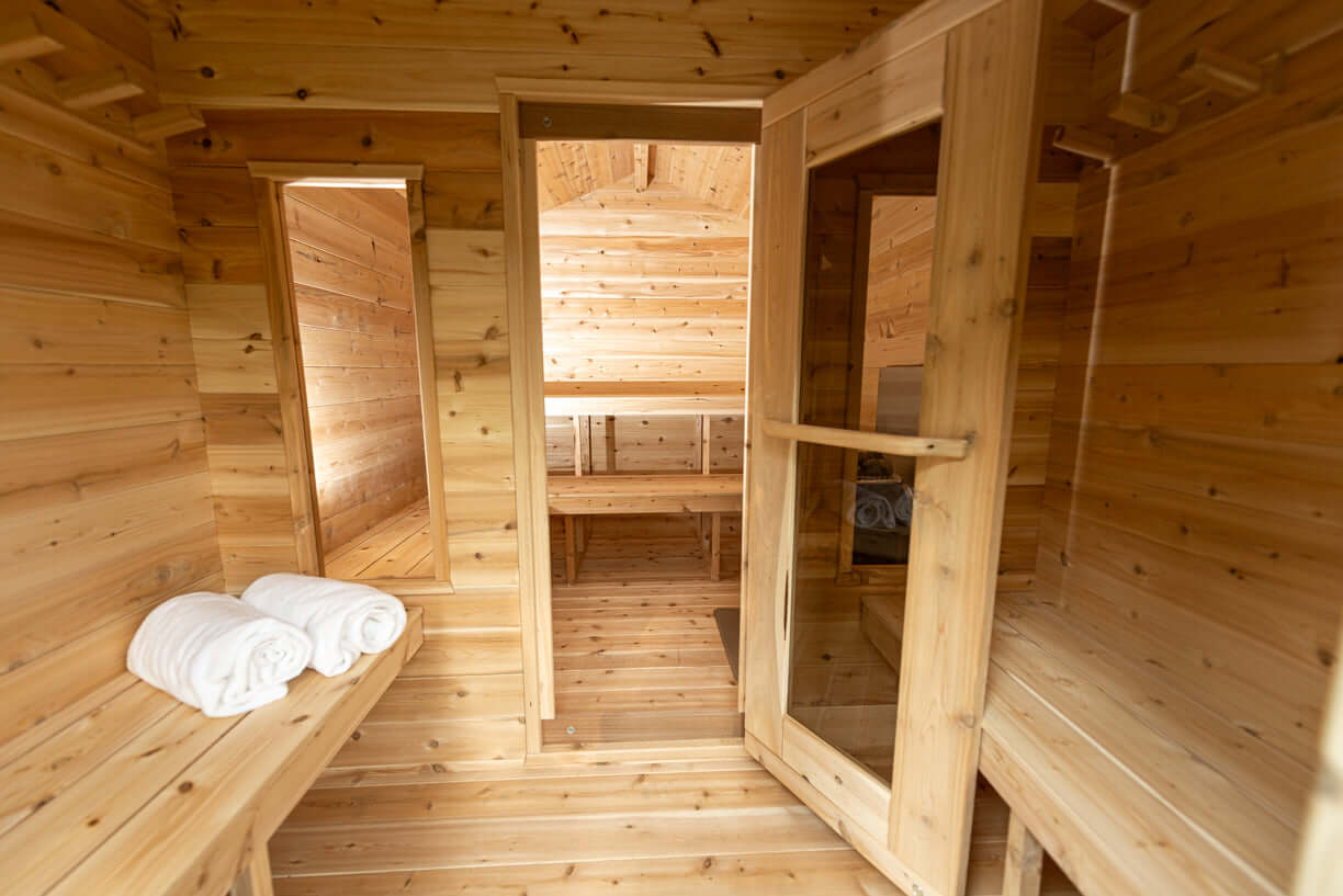 Canadian Timber Georgian Cabin Sauna with Changeroom - Prime Spot Saunas