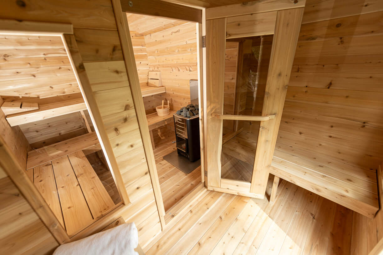 Canadian Timber Georgian Cabin Sauna with Changeroom - Prime Spot Saunas