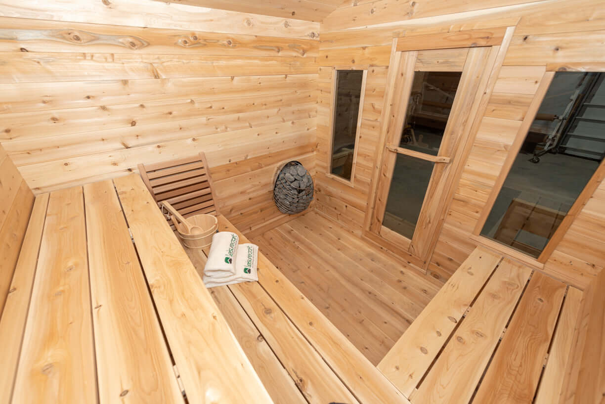 Canadian Timber Georgian Cabin Sauna with Porch - Prime Spot Saunas