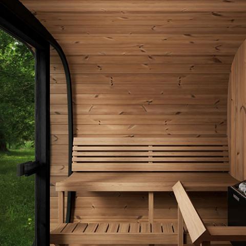 SaunaLife CL5G 4-Person Cube Sauna With Front Glass