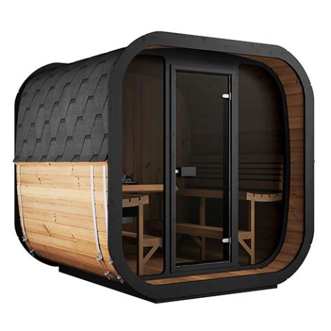 SaunaLife CL4G 3-Person Cube Sauna with front glass