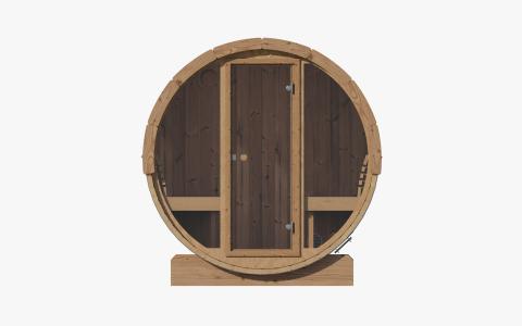 SaunaLife E7G 4-Person Barrel Sauna With Front Glass