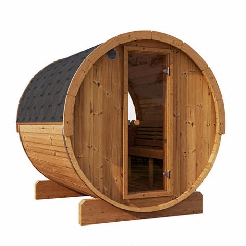 SaunaLife E8W 6-Person Barrel Sauna With Rear Window