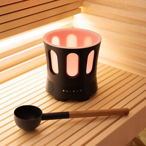 SaunaLife Bluetooth Speaker, Sauna Bucket, with Lights