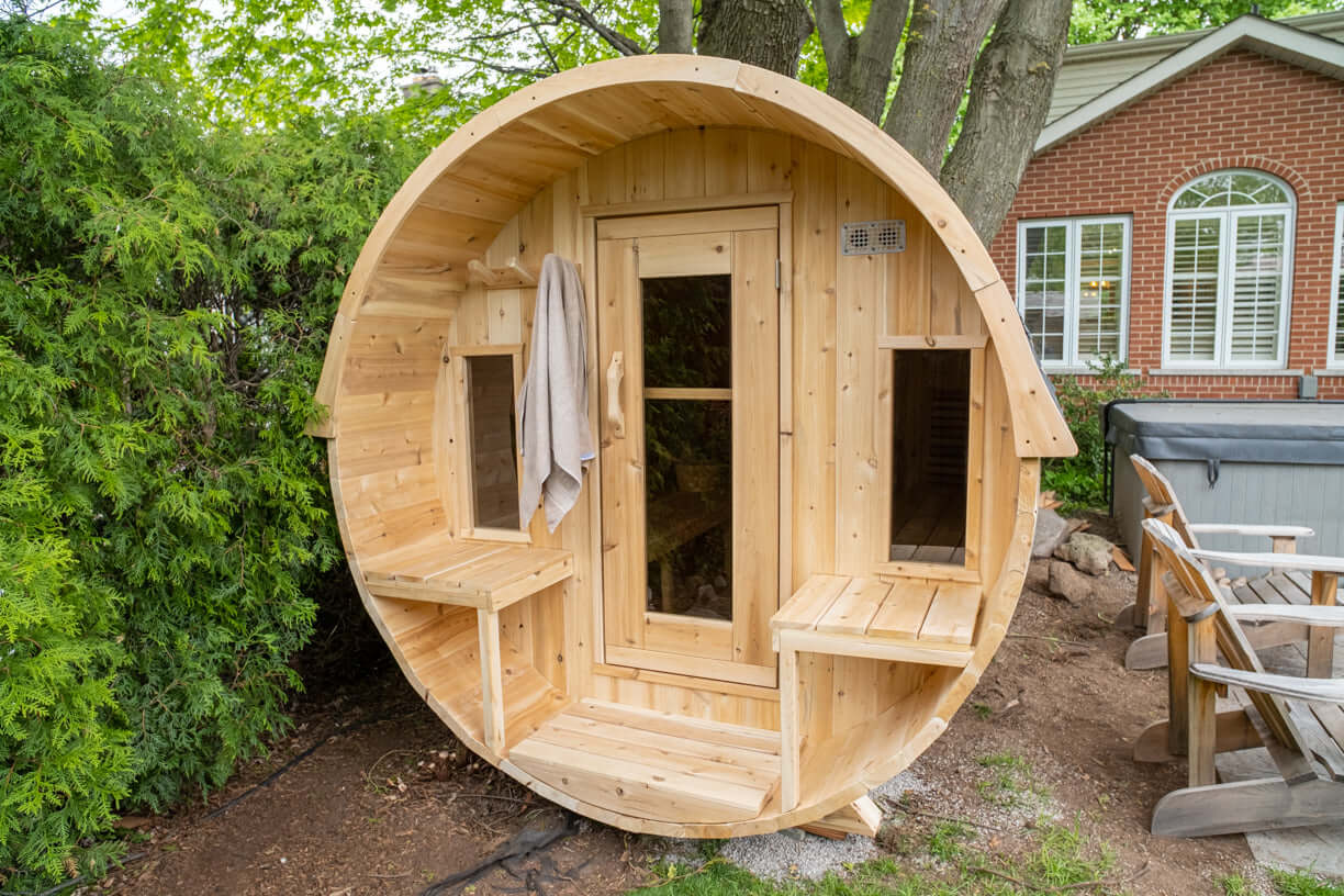 Canadian Timber Tranquility Barrel Sauna - Prime Spot Saunas