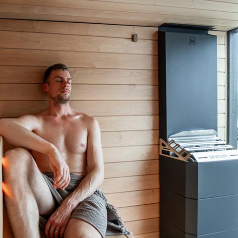 Saunum Air 10 Sauna Heater – 9.6kW Electric Heater with Climate Equalizer (Black Finish)