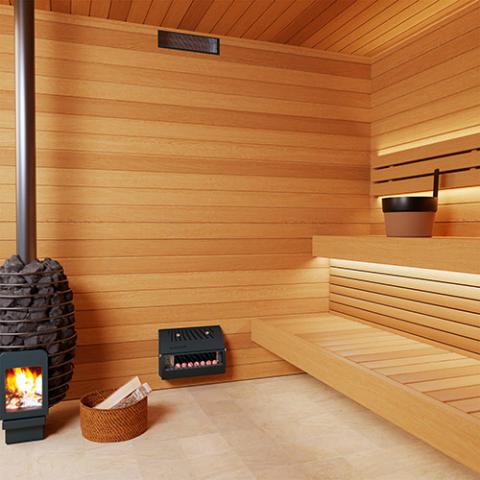 Saunum AirSolo Wall AirSolo Series, In-Wall Sauna Temp & Steam Equalizer - Adj Height